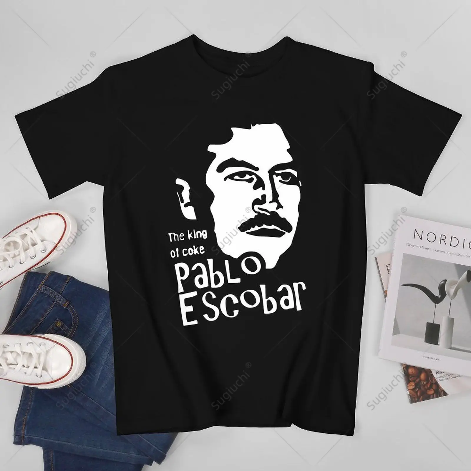 More Design The King Pablo Escobar Men Tshirt Tees T-Shirt O-neck T Shirts Women Boys Clothing 100% Cotton