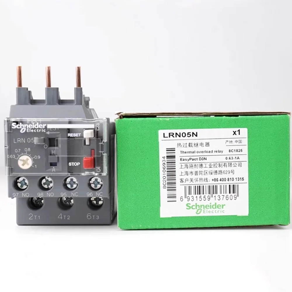 

Оригинальное устройство защиты Китая Schneider Electric LRE05N Обновление LRN05N 0,63-1A Тепловое реле перегрузки для контактора LC1N LC1E