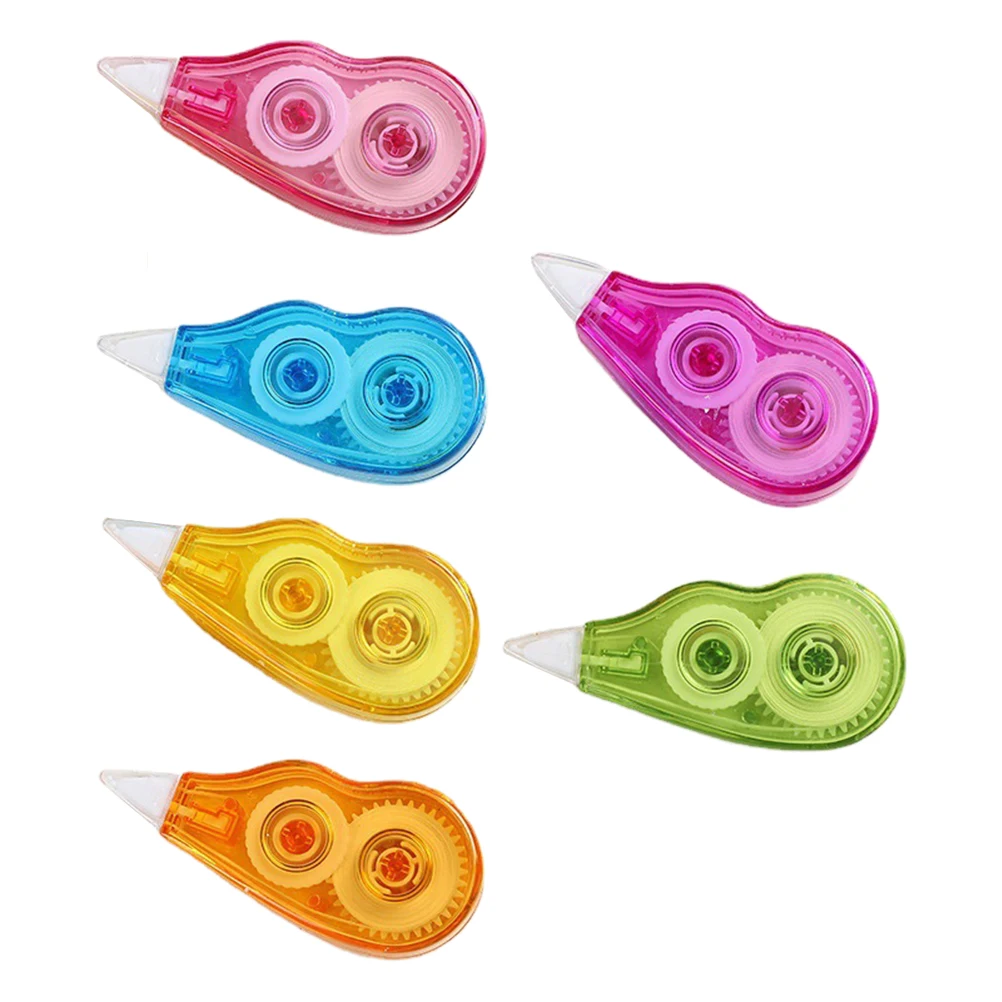 

6pcs Correction Stationery 12m Large Capacity Random Student Supply Portable Convenient Correction Tape