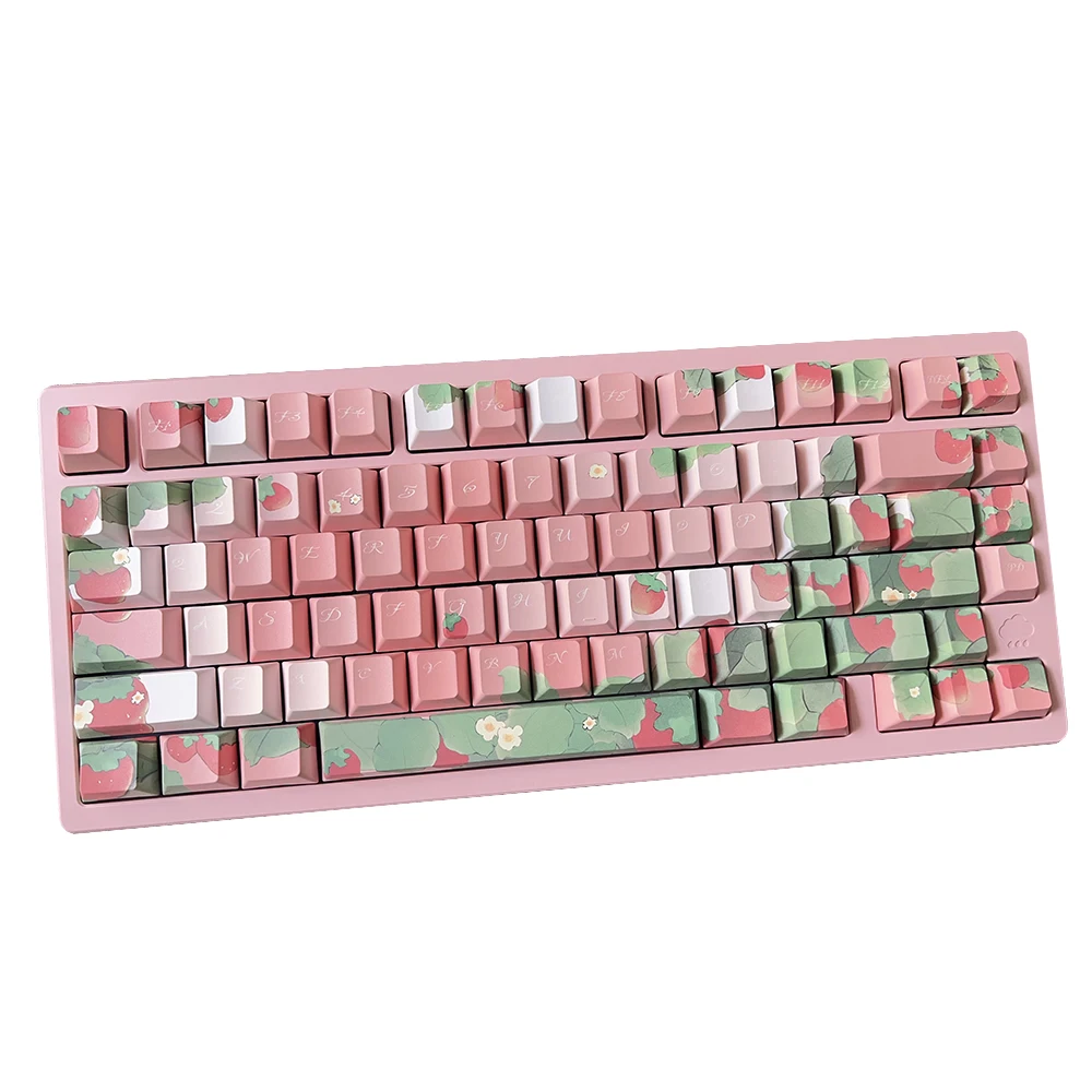 

Strawberry Side Engraved Keycap 68 87 104 108 Mechanical Keyboards Keycap Dye Sublimation Cherry Profile QX3 Caps