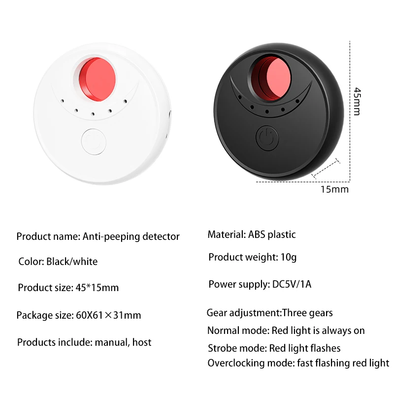 Camera Detector For Hidden Cameras Portable Anti-Peeping Detector Detection Gadgets For Hotel Anti-Peeping Security Protection