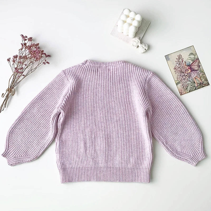 1-7Yrs Autumn Girls Sweaters Infant Knit Wear Toddler Knitting Pullovers Tops Baby Girl Boy Sweaters Thickened Kids Sweaters