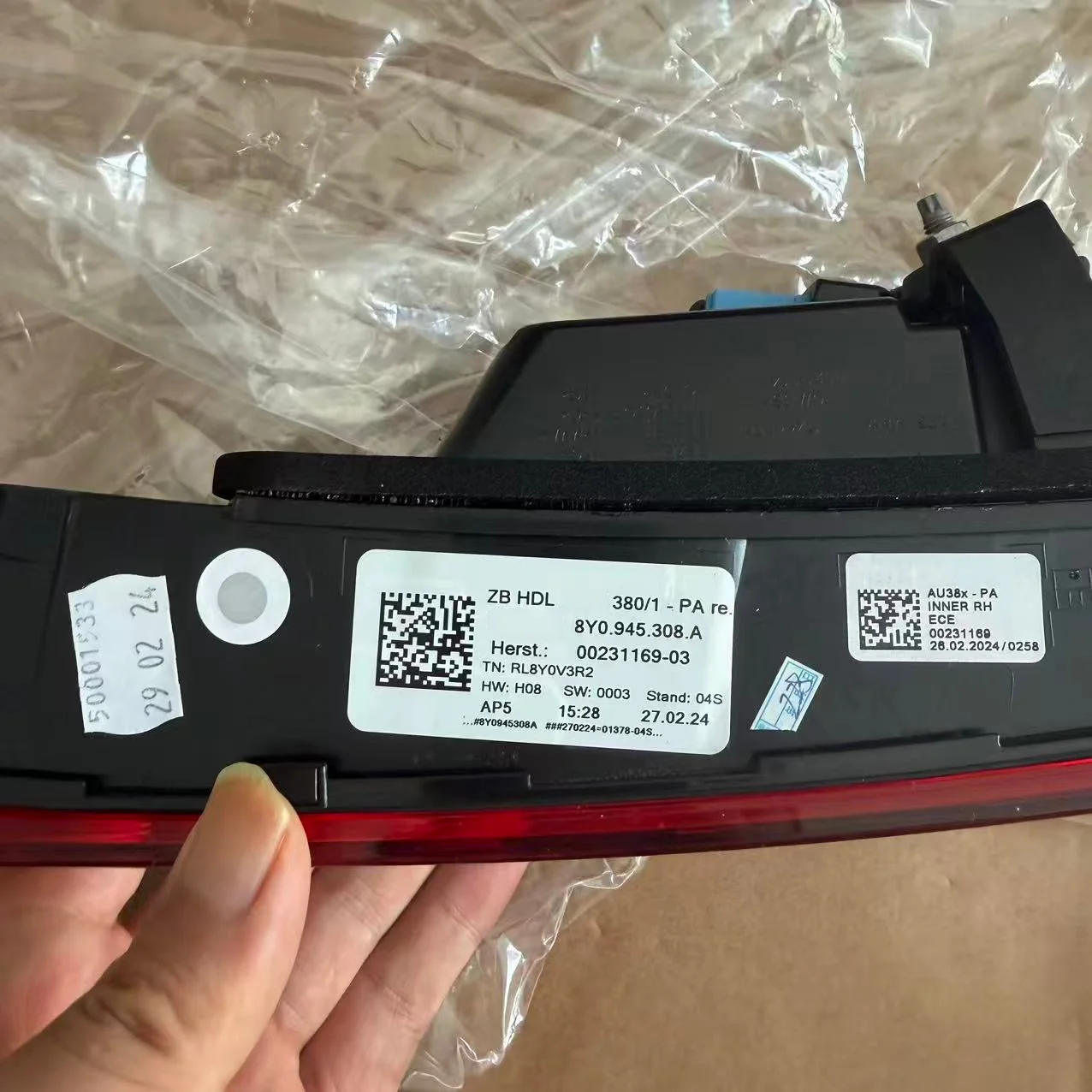 OEM For Audi A3 S3 RS3 8Y Rear Taillight Inner 8Y0945307A 8Y0945308A view 2