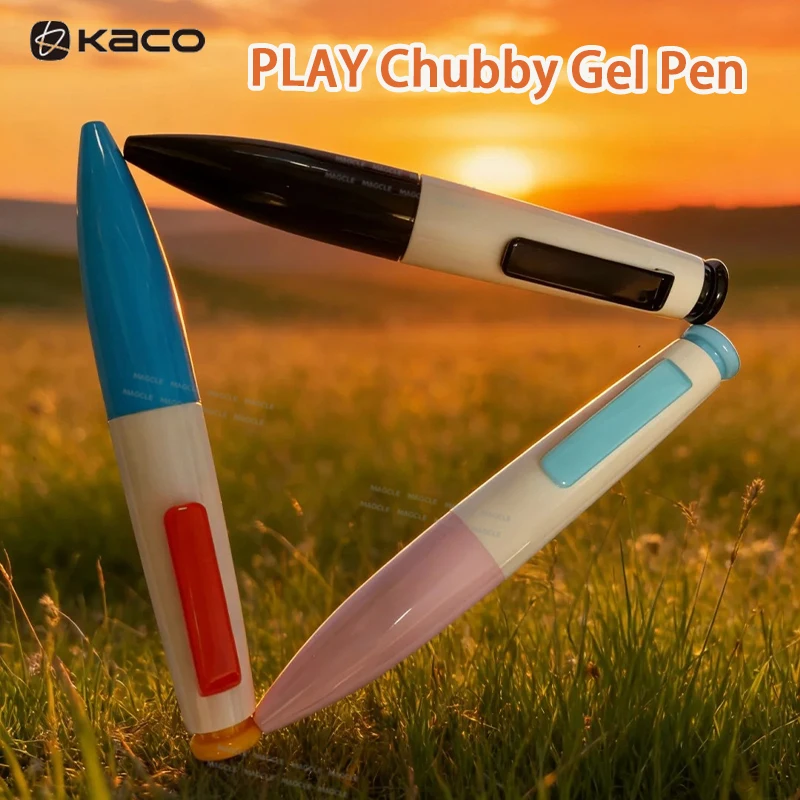 

KACO PLAY Mini Gel Pen 0.5mm Retractable Side Click Ergonomic Grip Quick-drying Black Pens Cute Stationery Students Office Gifts