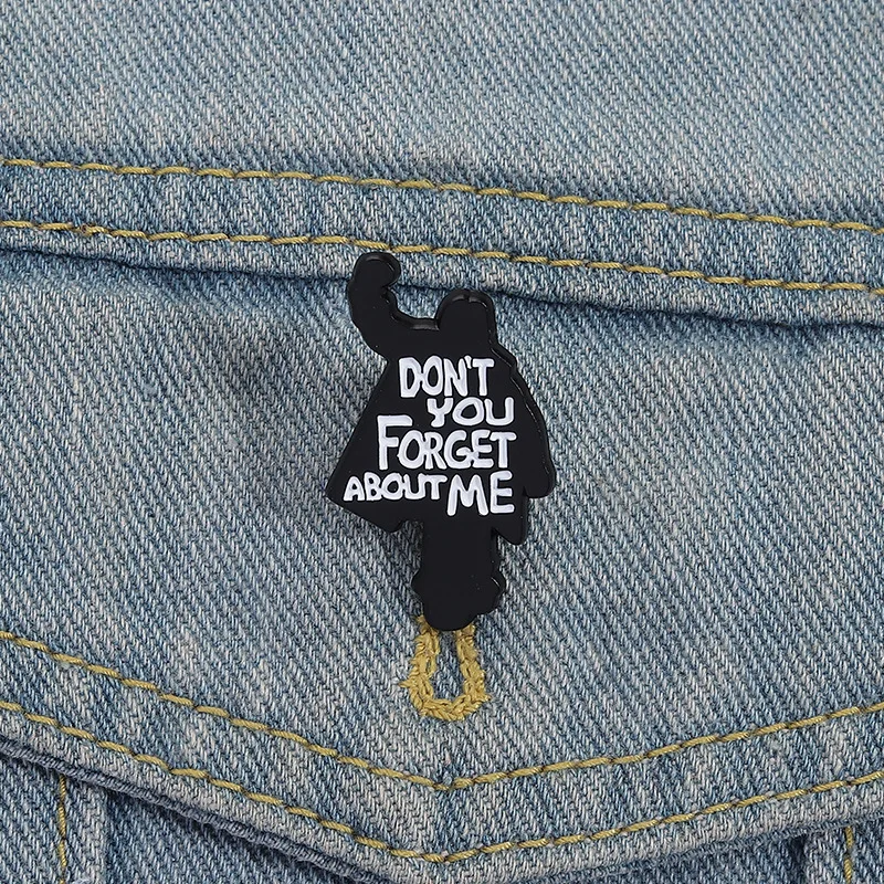 Simple Figure Back View Design Badges, Creative English Letter Quotes Alloy Pins, Clothing Bag Accessories, Gifts for Friends