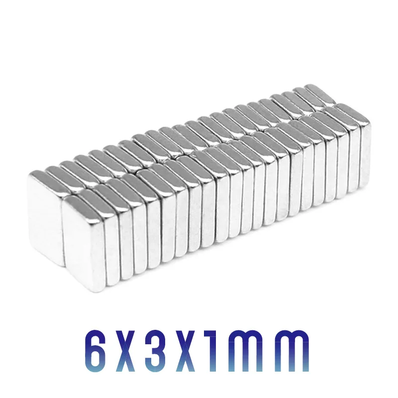 50/100/200/500/1000/3000PCS 6x3x1 tenký blok neodym magnety aršík 6x3x1mm sytý silným magnetický magnetem silným 6*3*1 mm