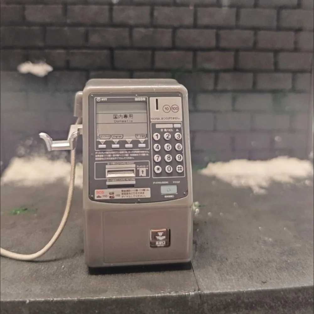 Miniature NTT Telegraph & Telephone Japan Style Mini Public Phone Model DIY Accessories Dollhouse Decor Loose Item