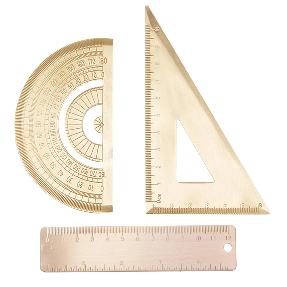 1 Set Drawing Triangle Ruler Geometry  Measurement Straightedge Protractor