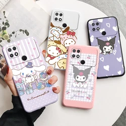 Cute Pink Sanrio Case For POCO C40 PocoC40 Back Cover Anime Cartoon Painted Soft Bumper TPU Funda Coque For POCO C40 Bags Kuromi