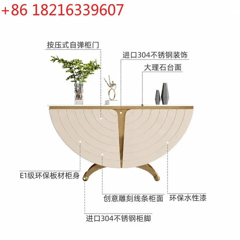 Modern Luxury Entryway Cabinet Simple High End Console Table Hallway Storage Unit Decorative End View Furniture for Corridor