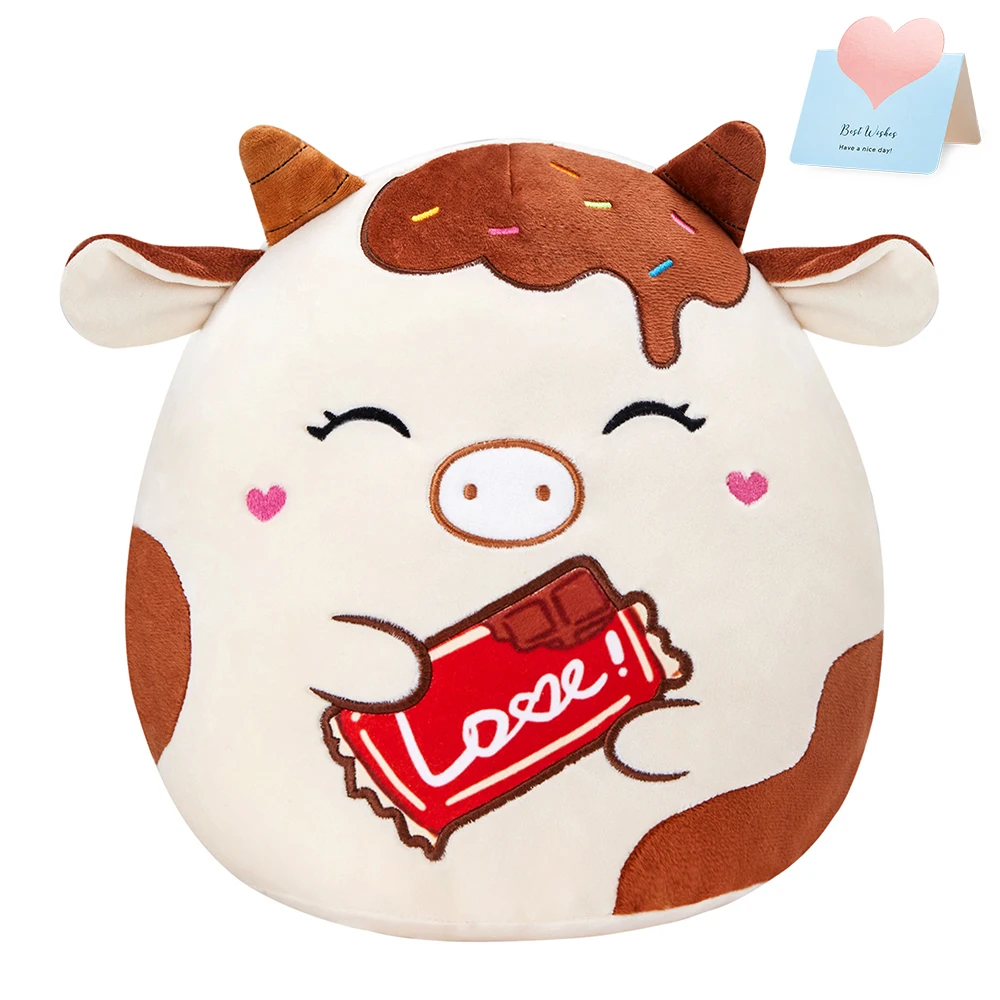 

30cm New Throw Pillows Animals Plush Doll Soft Cushion Kawaii White Bear Chocolate Cow Stuffed Pillow Gift for Girls Birthday