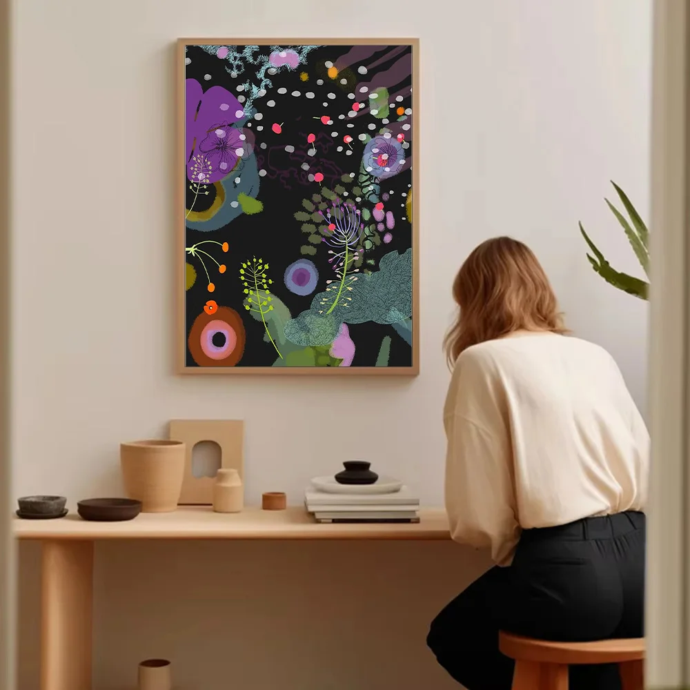 غير المؤطرة النباتية جدار الفن يطبع طبيعة قماش الأزهار ديكور الحديثة لهجات المنزل الأخضر التوضيح غرفة المعيشة الفن Botanica #5