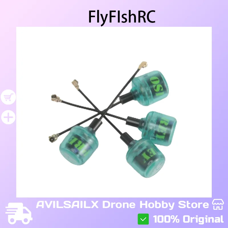 

FlyFishRC Osprey RHCP 5,8G 40 мм Антенна IPEX/UFL с низкими потерями для DJI Vista/Runcam Link FPV Racing Стабильное HD-видео