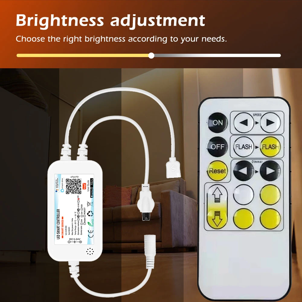 Tuya IR Remote Controller Dimmer DC12V 24V 5050 DW/CCT/RGB/RGBW/RGBCCT LED Strip Light Smart APP Control Voice for Alexa Google
