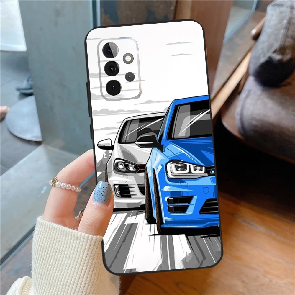 Cool V-VolkswagenES-Golf Car   Phone Case For SamsungS24,23,22,21,S20 ,Pro10,S30Plus,S9,20lite Ultra Black Cover