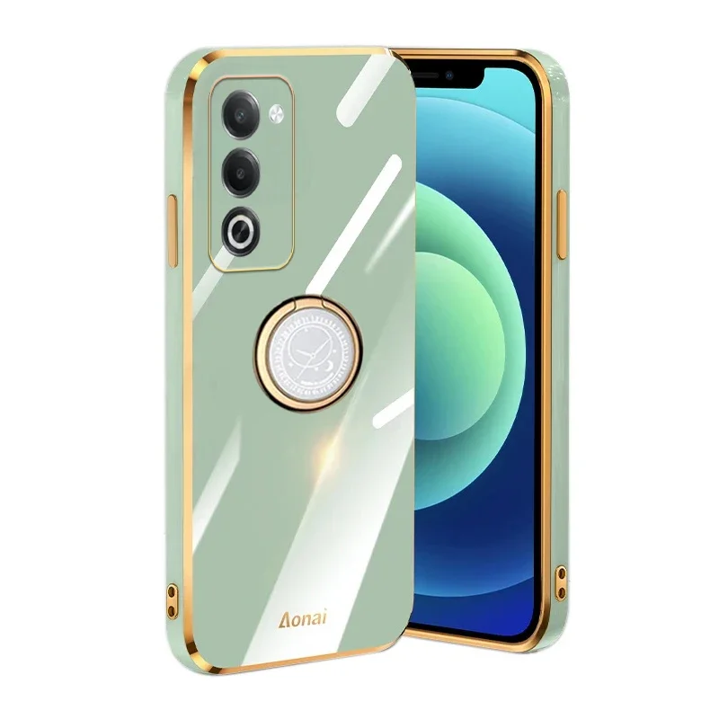 

for OPPO A5 5G A5i Pro A5X Luxury Ring Holder Plating Case For OPPO A5 5G A5X A5i Pro Silicone Stand Cover