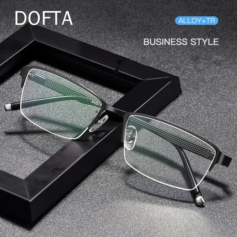 DOFTA Myopia Prescription Eyeglasses Frame Retro Half Rim Glasses Frame For Men Women Luxury Titanium Alloy Eyewear  D5713