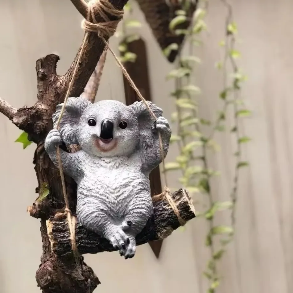 1 Pcs Resin Simulation Koala Panda Pendant Outdoor Villa Courtyard Garden Tree Pendant Garden Landscape Decoration Home Decor view 2