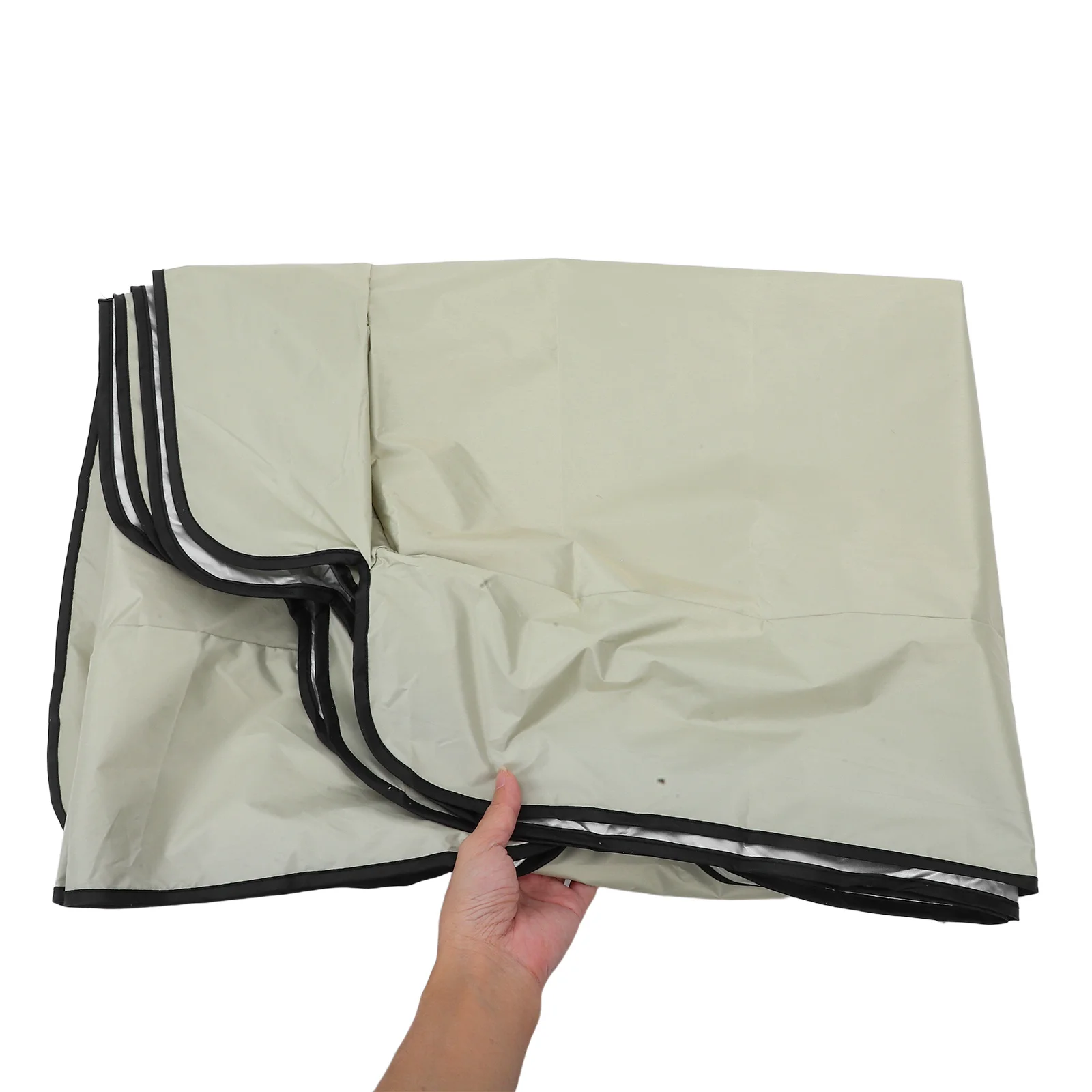 

Swing Canopy Replacement Polyester Waterproof Beige 190x132cm Elastic Band Scalloped Edge Garden Swing Cover Uv Protection