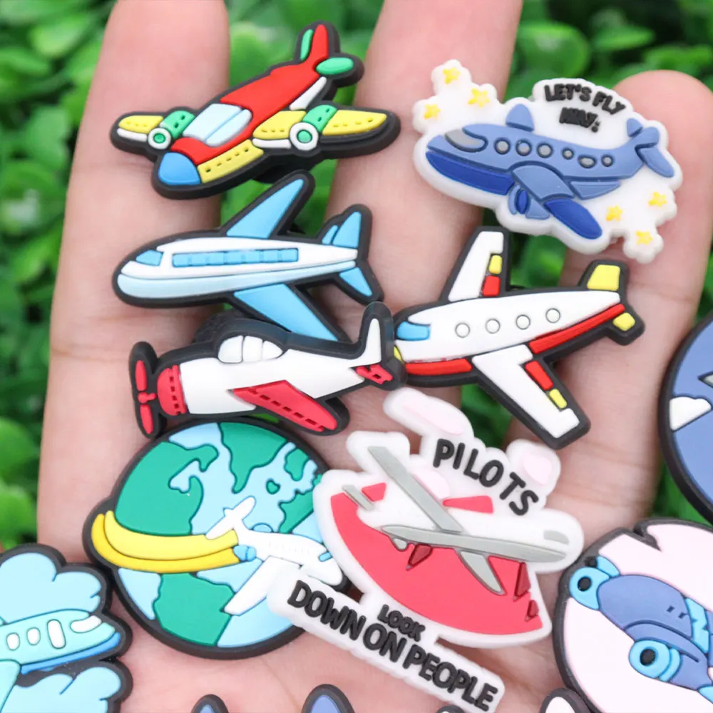 11-32Pcs Cartoon Vehicle Airplane Van Classic Car Bus Racing Trophy Wheel PVC Shoe Charms Sandals Shoes Accessories Kid Boy Gift