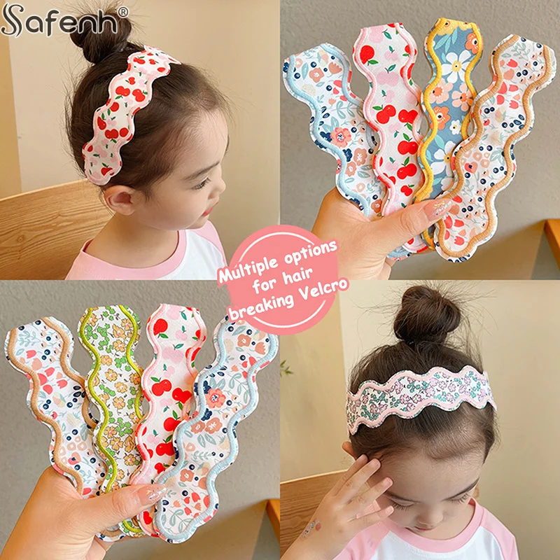 Dzieci magiczne obręcze do włosów grzywka wklej posty zgniecione kwiatowe opaska do włosów makijaż złamane naklejki do włosów dziecięce akcesoria do włosów
