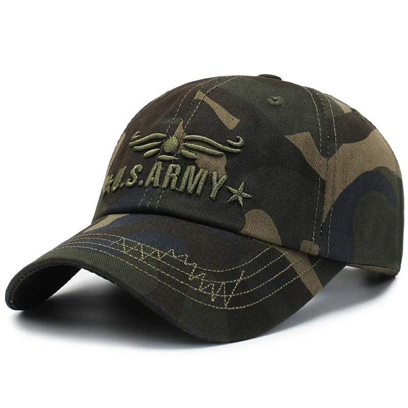 High Quality Camo Baseball Cap For Men Women U.S.ARMY Summer Sun Protection Snapback Caps Camouflage Outdoor Fisher Hat