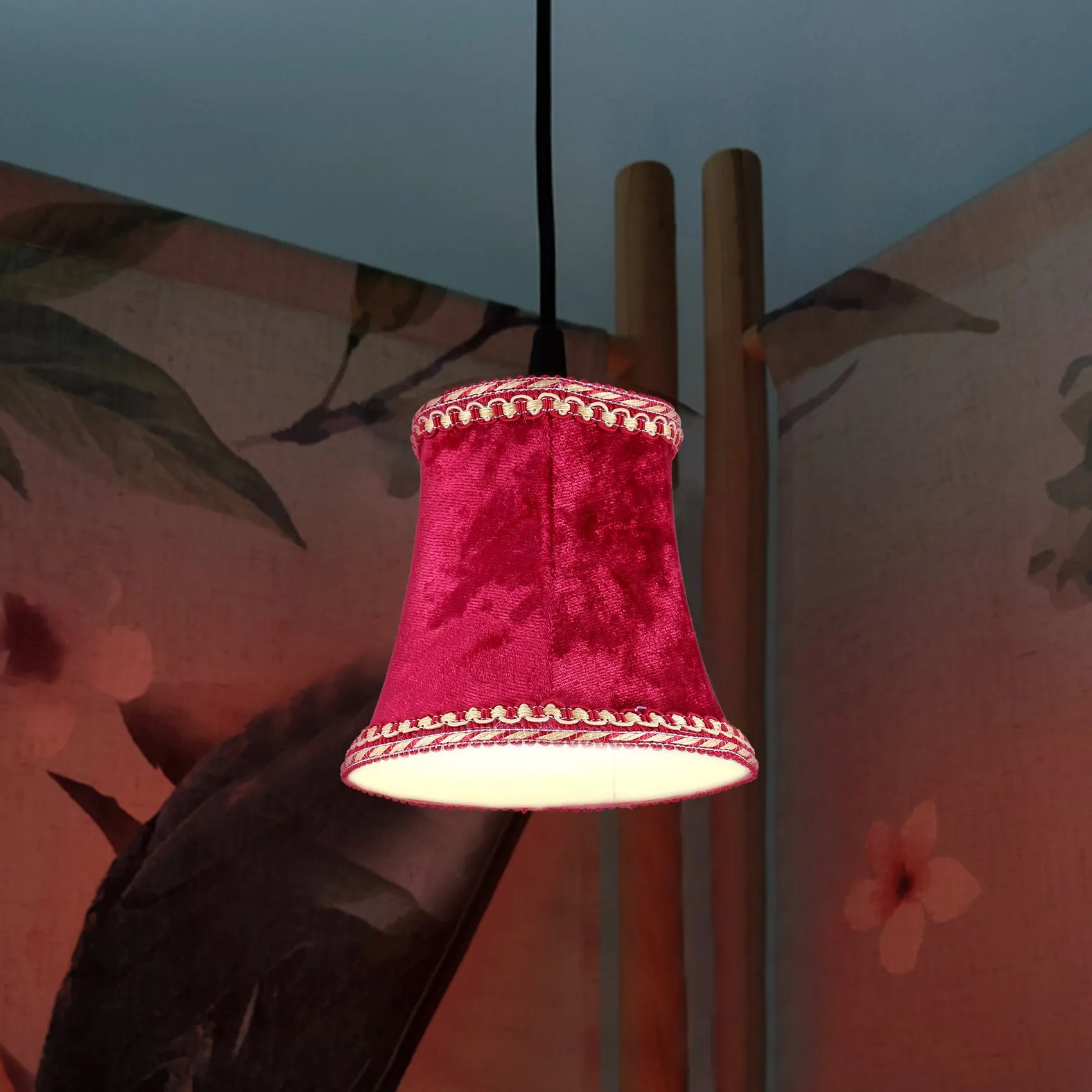 Kap Lampu Jepit Kain, Kap Lampu E14 Buatan Tangan Untuk Lampu Dinding Gaya Eropa Modern, Lampu Kristal, Lampu Lilin, Lampu Meja L