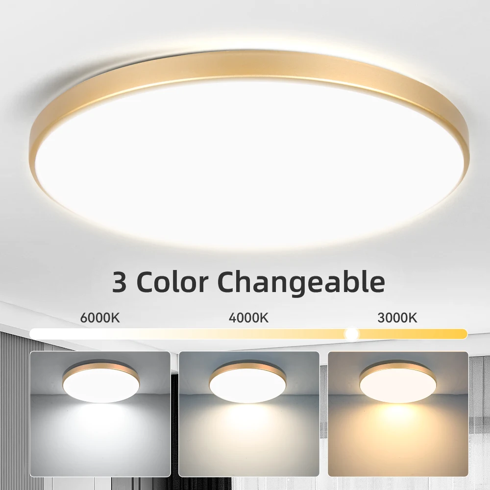 Top Home Modern Led Ceiling Lamp Led Ceiling Light Fixtures 220V 3 Colors Changeable Led Lights Room Living Room Lights Ceiling