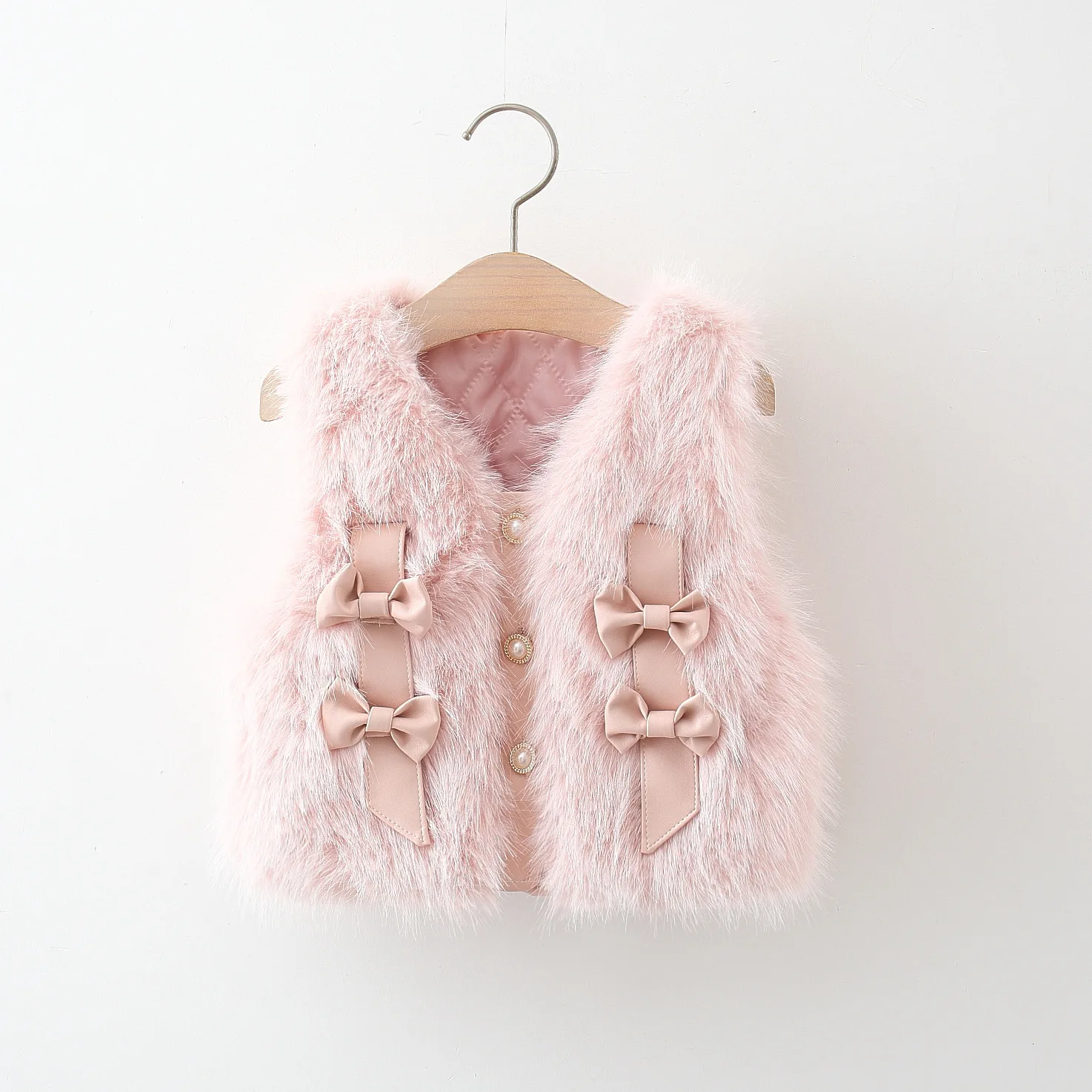 

Winter 2024 new V-neck wool sweater for girls clothes Korean version four small bow vest жилет для мальчика