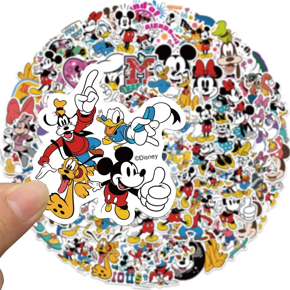 50/100 pçs disney mickey mouse misturado dos desenhos animados adesivos à prova dwaterproof água graffiti telefone portátil bagagem guitarra notebook adesivos crianças brinquedo
