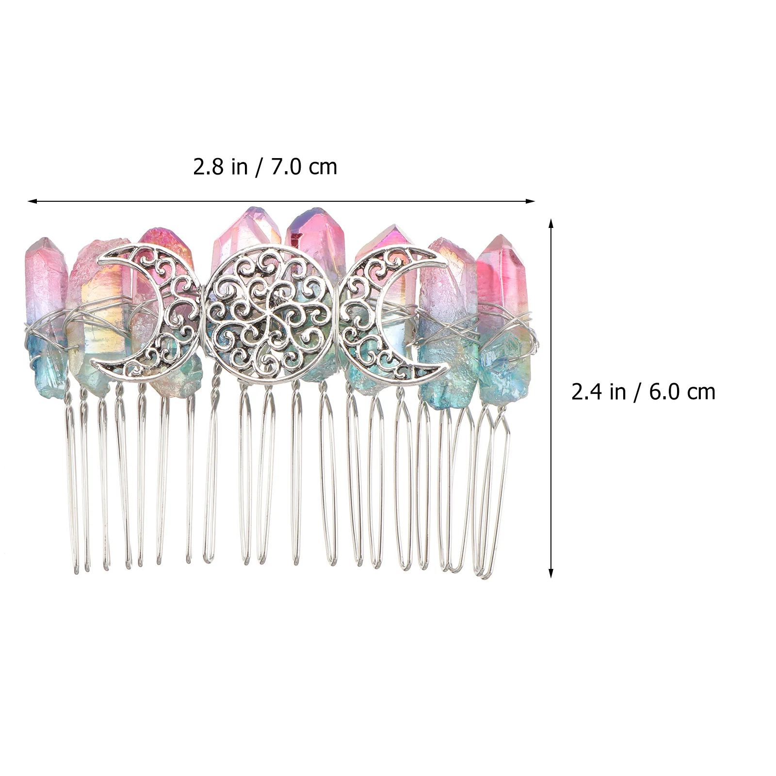 Niang Silver 20-Tooth Hair Comb Rat Tail Massage Wedding Accessories Decor Accessory Girl Tuck Exquisite Headwear Tie up