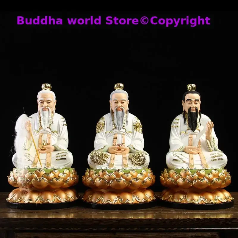 A set 3PCS SAN QING Dao Zu Taoism Gods TAISHANG LAOJUN YUANSHI TIANZUN LINGBAO TIAN ZUN HOME shrine protection Buddha statue