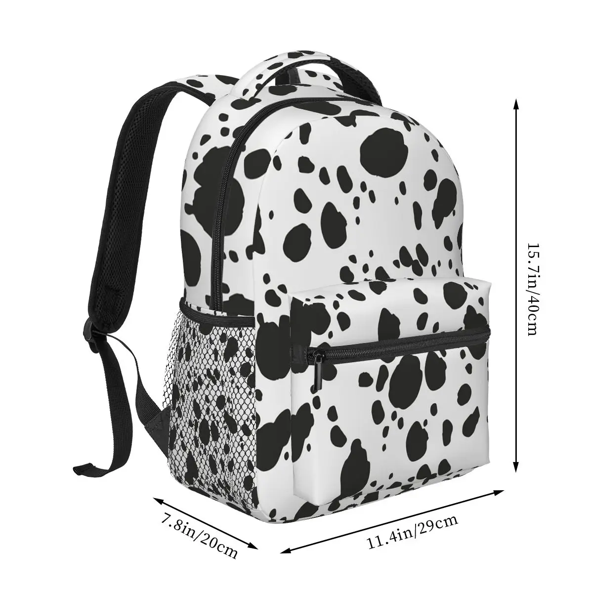 Mochila con estampado de perro dálmata y Animal blanco y negro, mochila para estudiantes, bolso escolar para niños, bolsos de hombro para ordenador