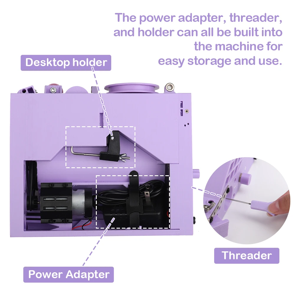 Portable Mini Yarn Winder with Length Calculator & Weight Detection Desktop Electric Yarn Rewinder for Precision Winding