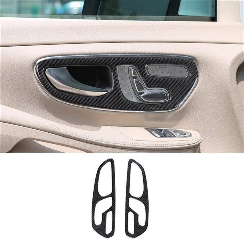 

Car Interior Door Handle Frame Carbon Fiber Trim Sticker For Mercedes Benz V-Class v250 v260 2016-2021Styling Accessories