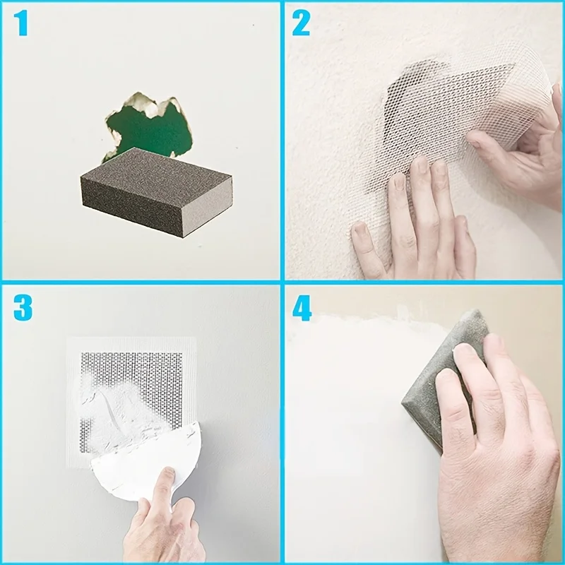 Trockenbau-Reparaturset, 4/6 Zoll Selbstklebende Wandloch-Reparaturgitterplatten, Aluminiumplatten-Wandreparaturpatches für Beschädigte Platten – Detail 3