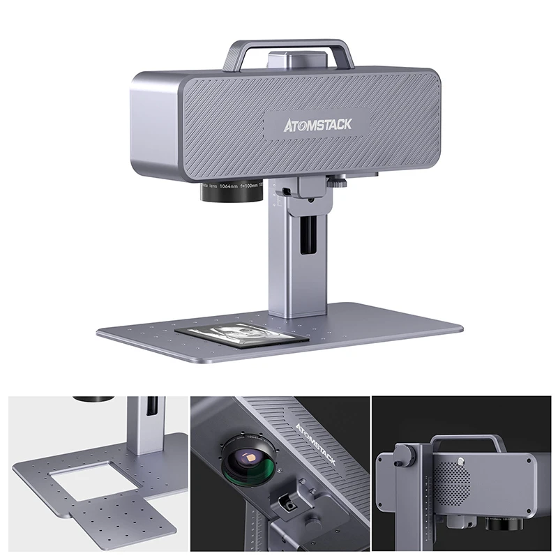 

ATOMSTACK M4 Pro 12000mm Gold Silver Aluminum Metal Logo DIY Handheld Portable Mini 20W Fiber Laser Marking Machine