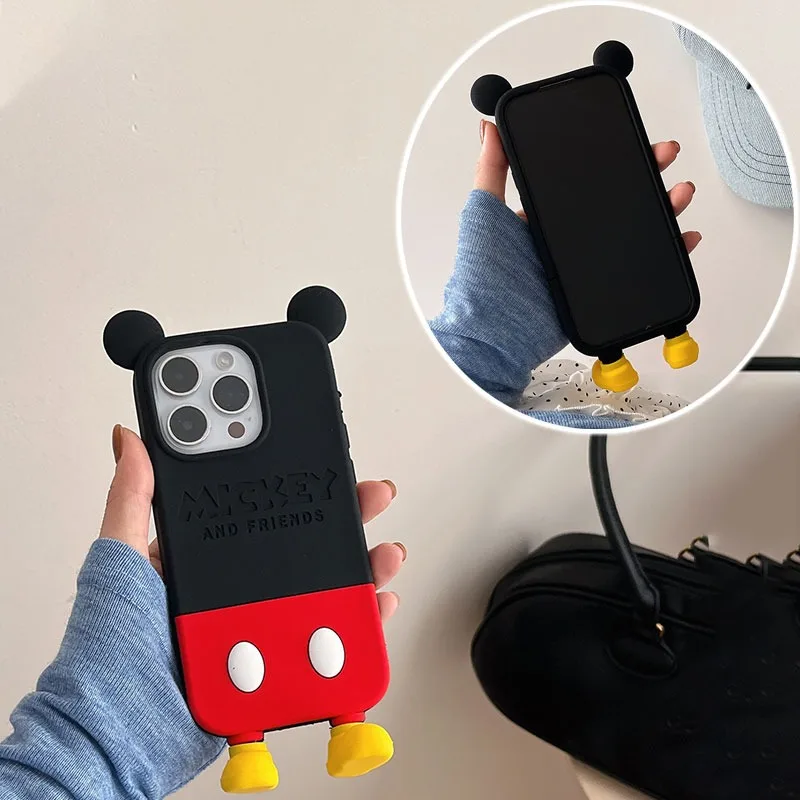 Силиконовый чехол для телефона с Микки Диснеем для IPhone 17, 16, 15, 14, 13 Pro Max, противоударный гладкий защитный чехол, аксессуары для мобильных телефонов