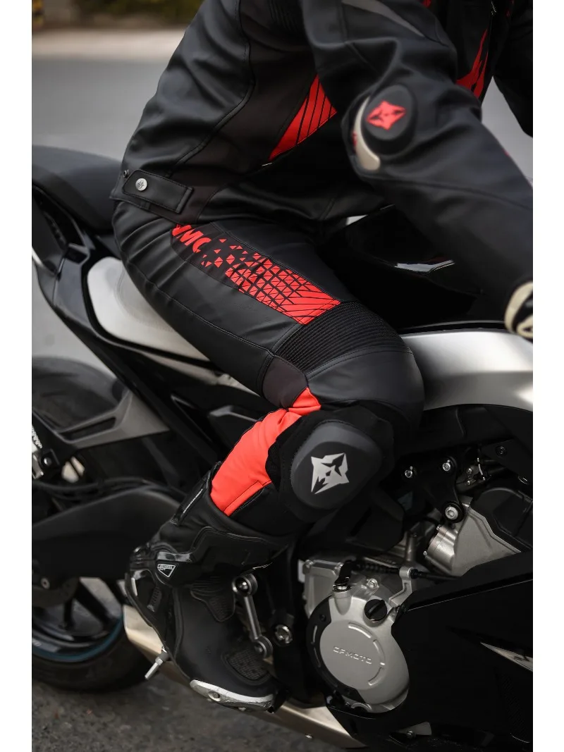 Motorrijbroek met CE-certificering, microvezelleer, anti-val, waterdicht, slijtvast, racebroek - afbeelding 2