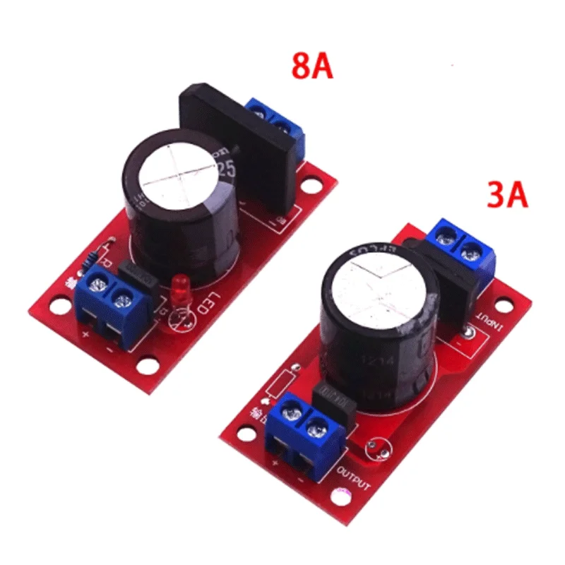 5pcs Rectifier Filter Power Board 3A Rectifier Power Amplifier 8A with Red LED Indicator AC Single Power to DC Single Source