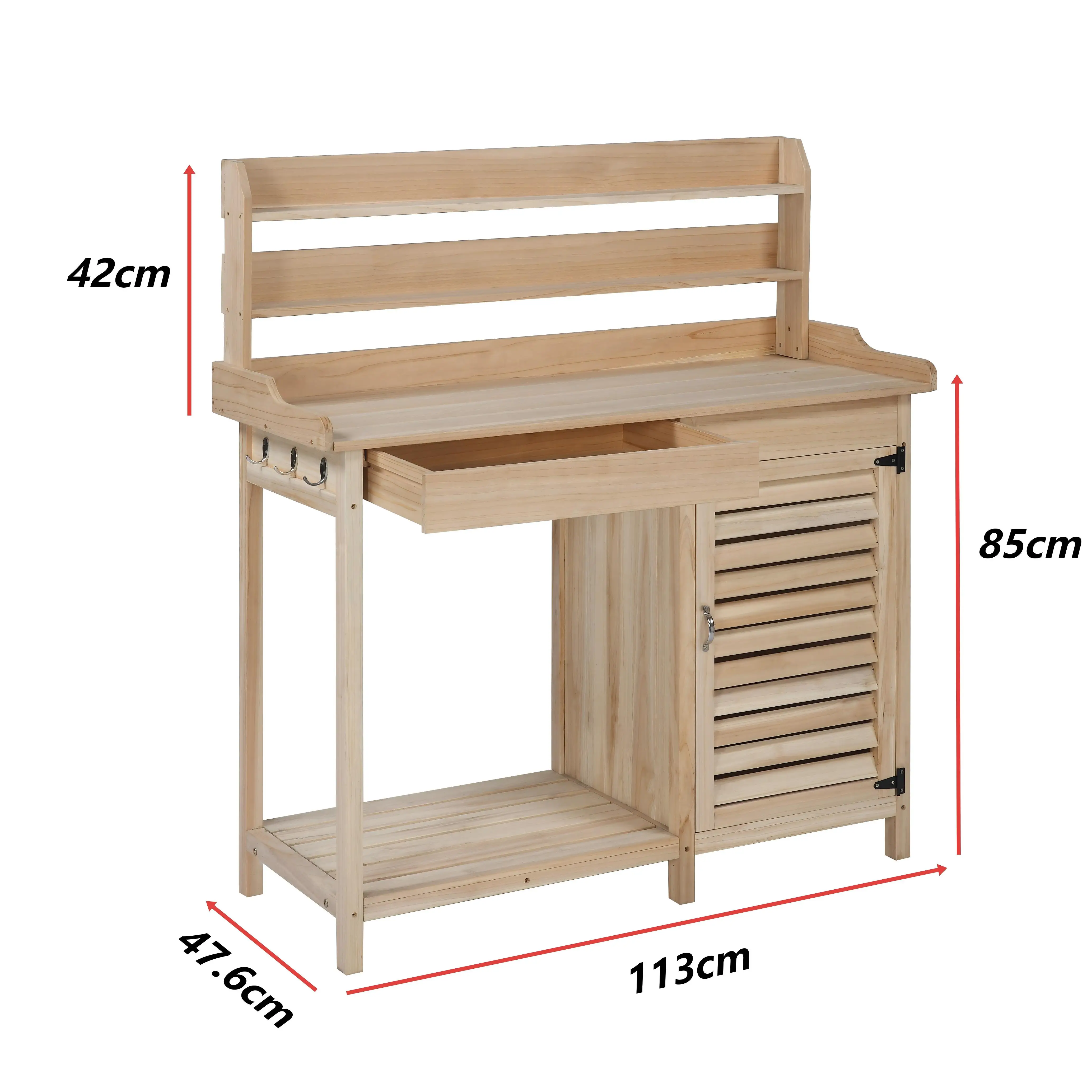 새로운 내추럴 컬러의 나무 재질 정원 작업대, 수납 캐 - Woodworking Work Table 리뷰 및 가격