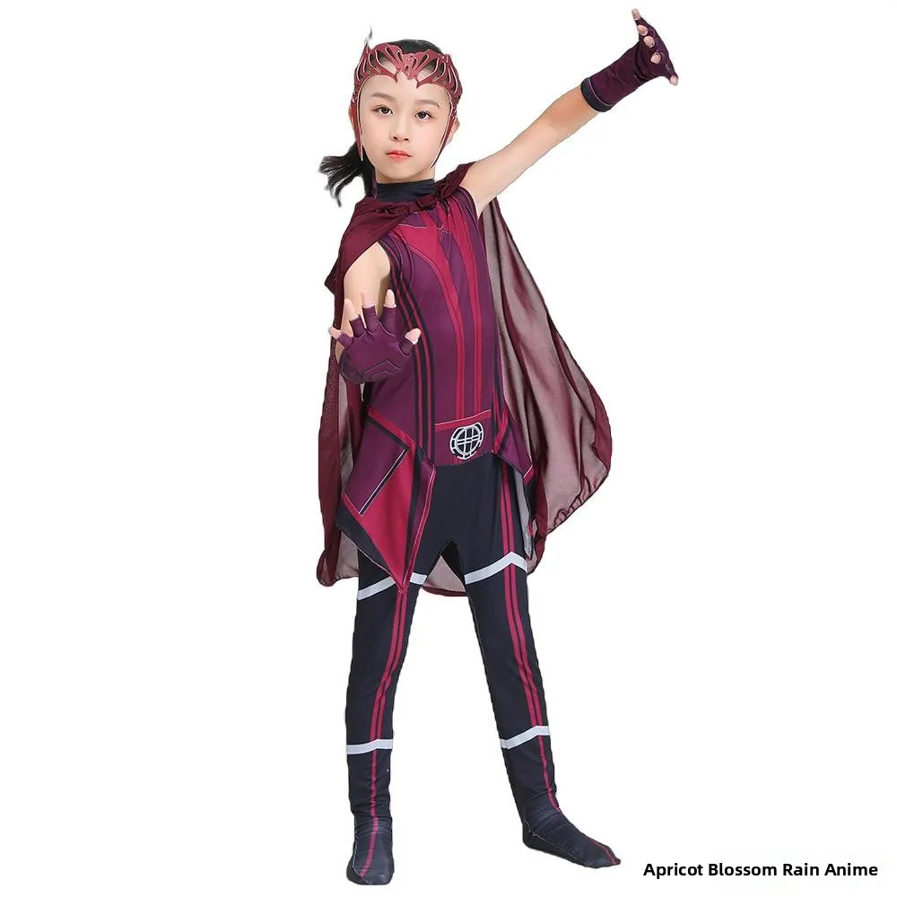 Costume de super-héros pour fille de sorcière rouge, vêtements de Cosplay pour enfants, vêtements traditionnels ethniques festifs pour femmes
