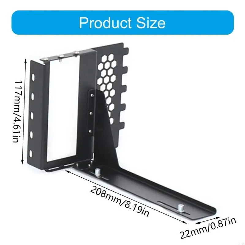 C90F High Strength Vertical GPU Holder dengan dua slot kompatibilitas desain logam diperkuat untuk build PC