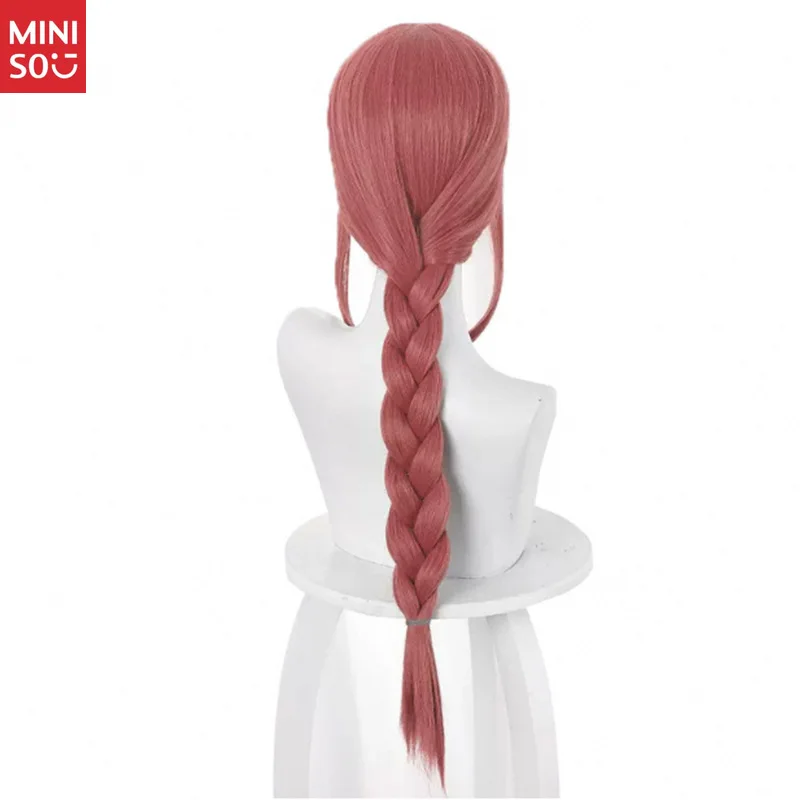   Parrucca cosplay Chainsaw Man Makima: trecce doppie rosa, capelli lunghi per la convenzione e il costume dell'anime