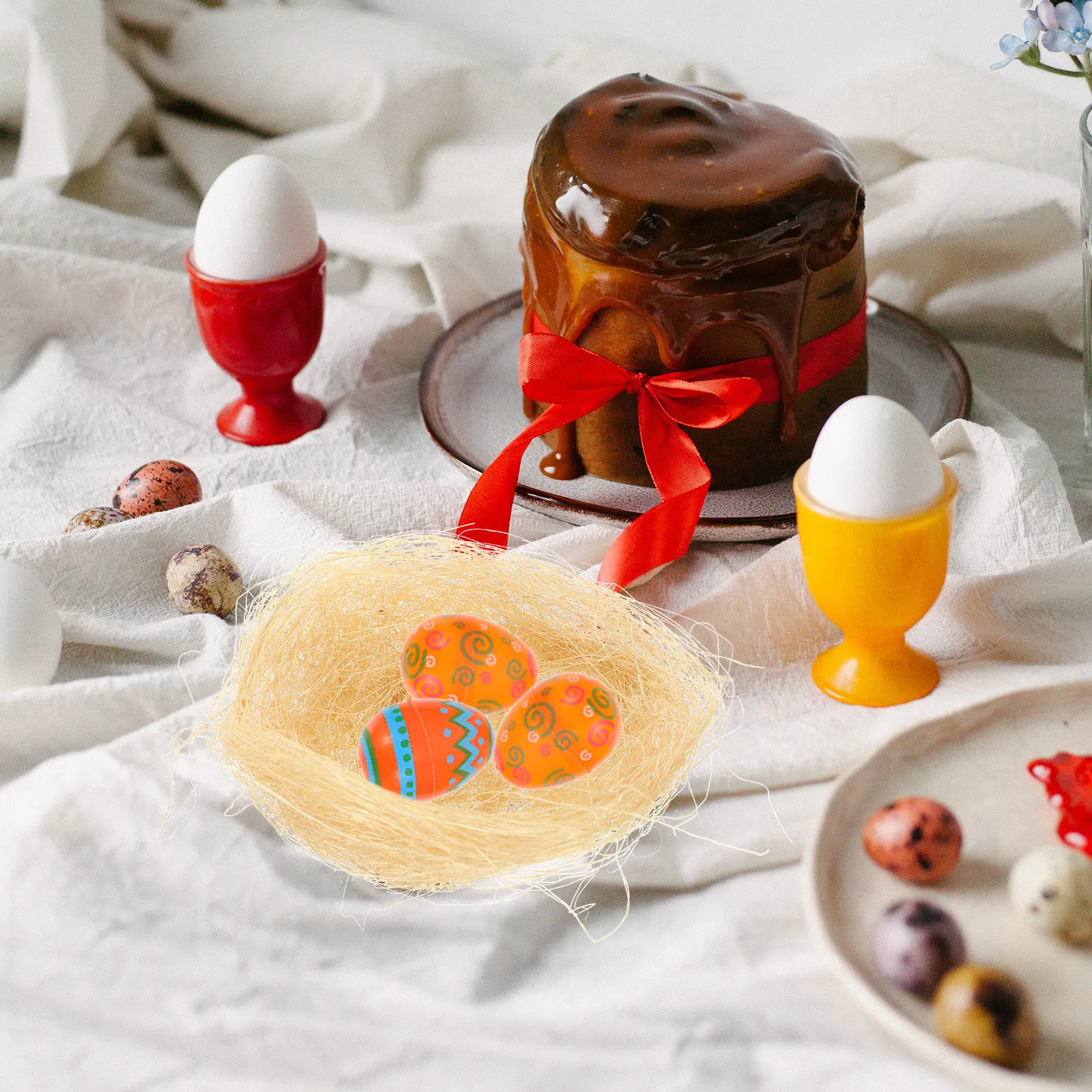 10Pcs Fake Bird Nest Artificial Simulation Rustic Decoration for Garden Easter Party Craft Bird House Photo Prop