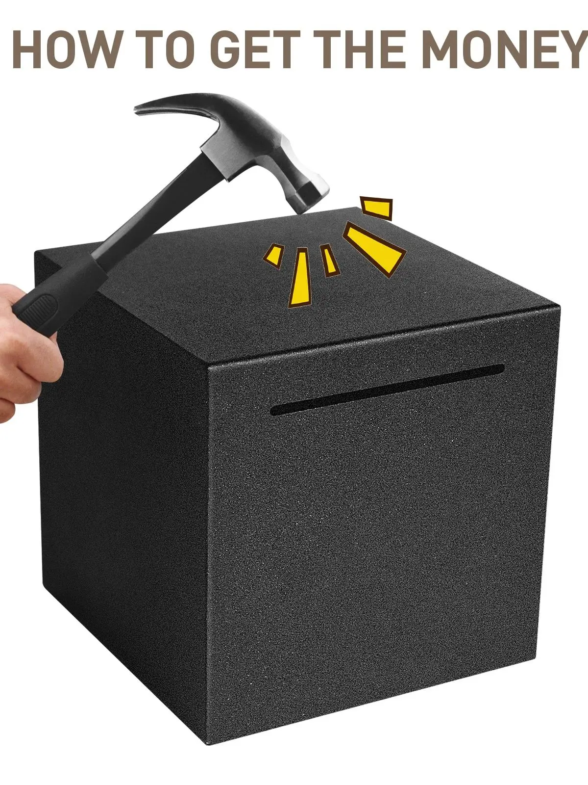 Tirelire en métal noir, entrée uniquement, pas de sortie, deux tailles disponibles pour cadeau de Noël et d'Halloween