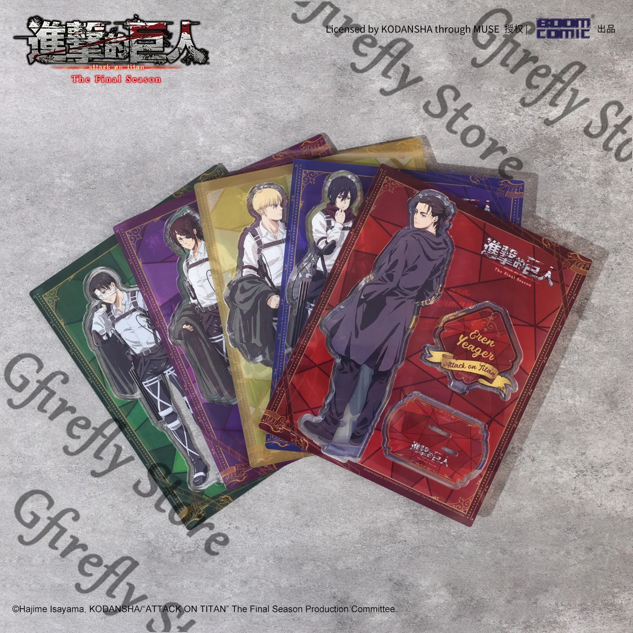 Levi Armin Arlert Mikasa.Ackerman Ufficiale Genuino Acrilico In Piedi Segno Cosplay Attacco su Titano Eren Jaeger Hange Zoe Ornamenti