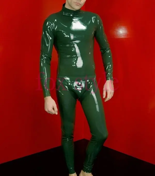 

handmad latex catsuit rubber latex zentai Sexy latex codpiece catsuit for man