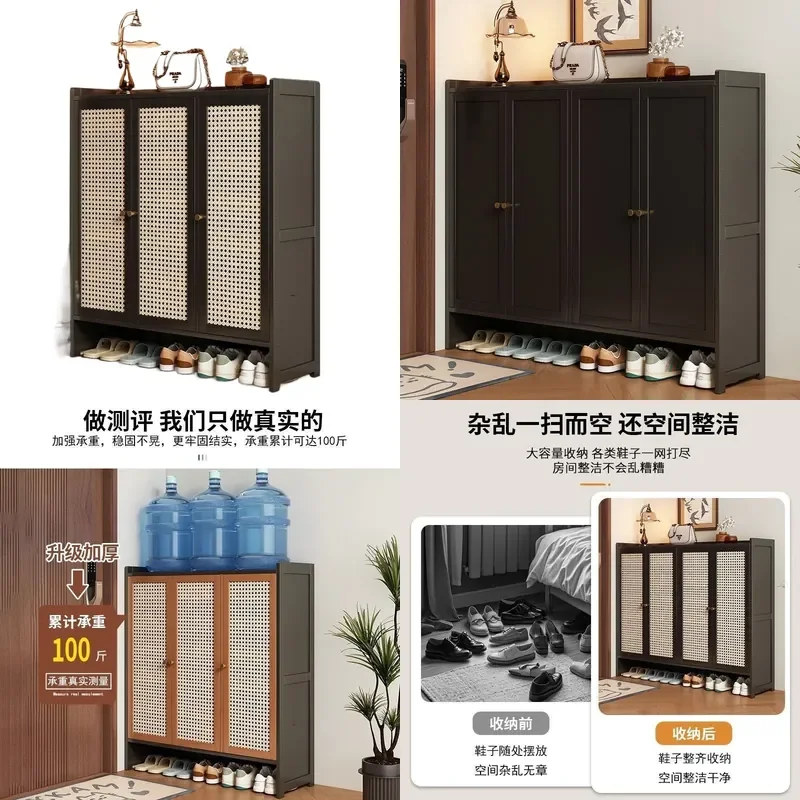 for Entry Entrance Shoe Cabinet Black High Grade Vertical Breathable Deodorant Shoe Rack Multi Layer Household Door Dust Shoe