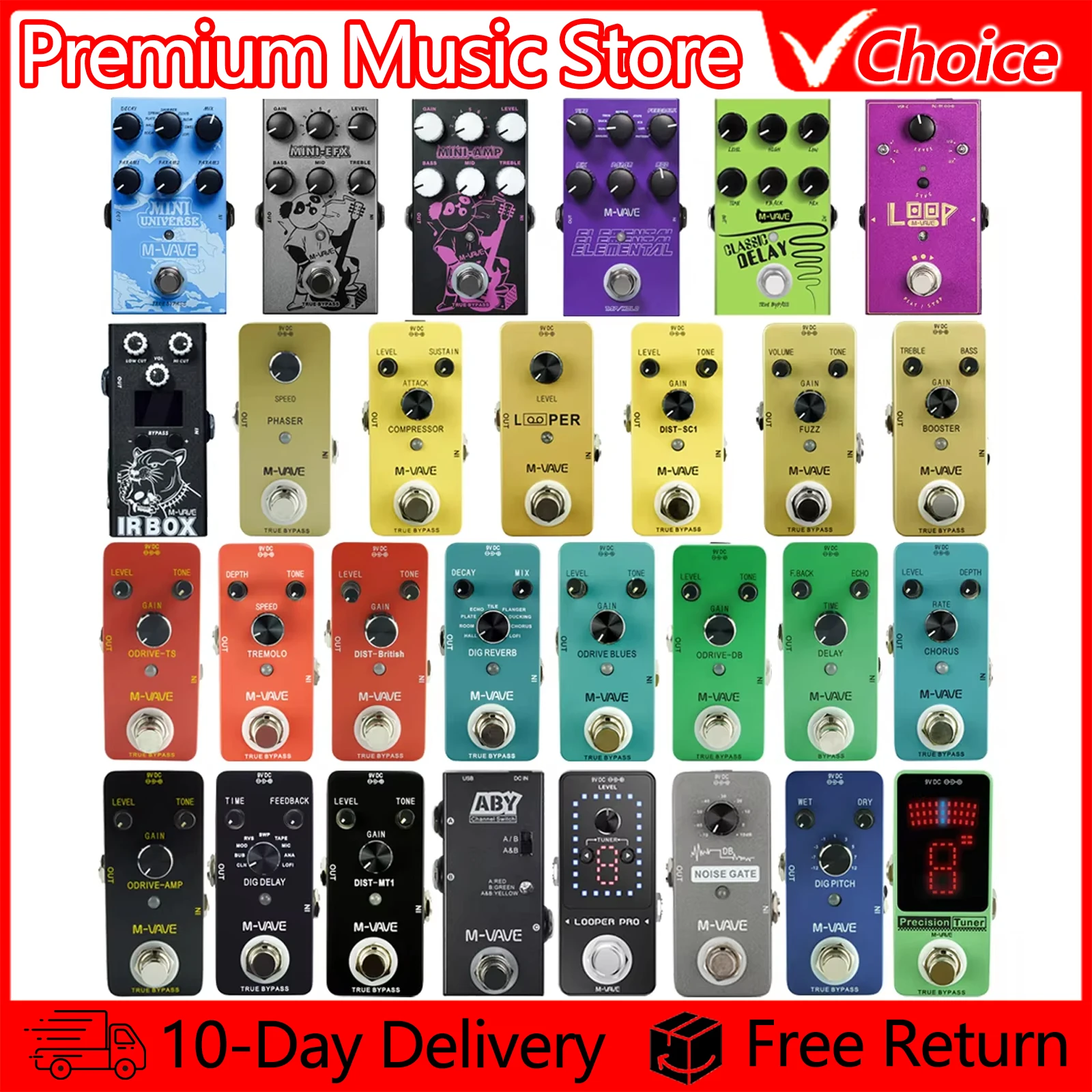 M-VAVE Electric Guitar Effect Pedal Guitar Multi-effects Effect Pedal True Bypass Guitar Accessories Parts Premium Music Store